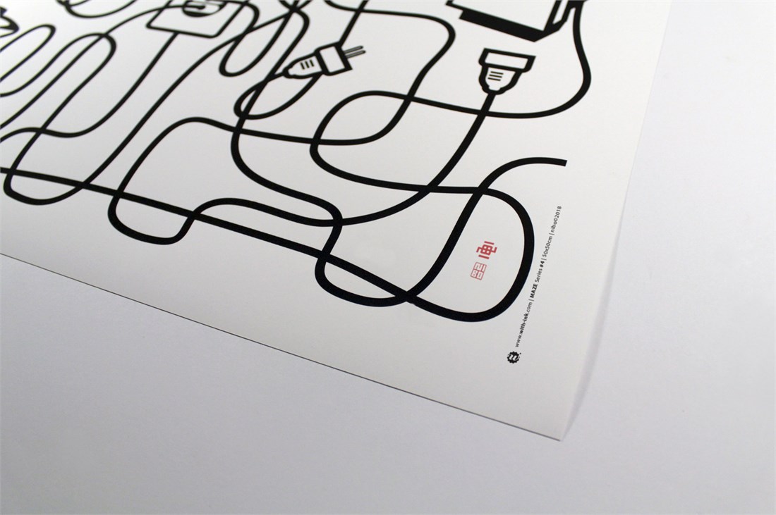 Maze #4 (170g Bright White matte paper)