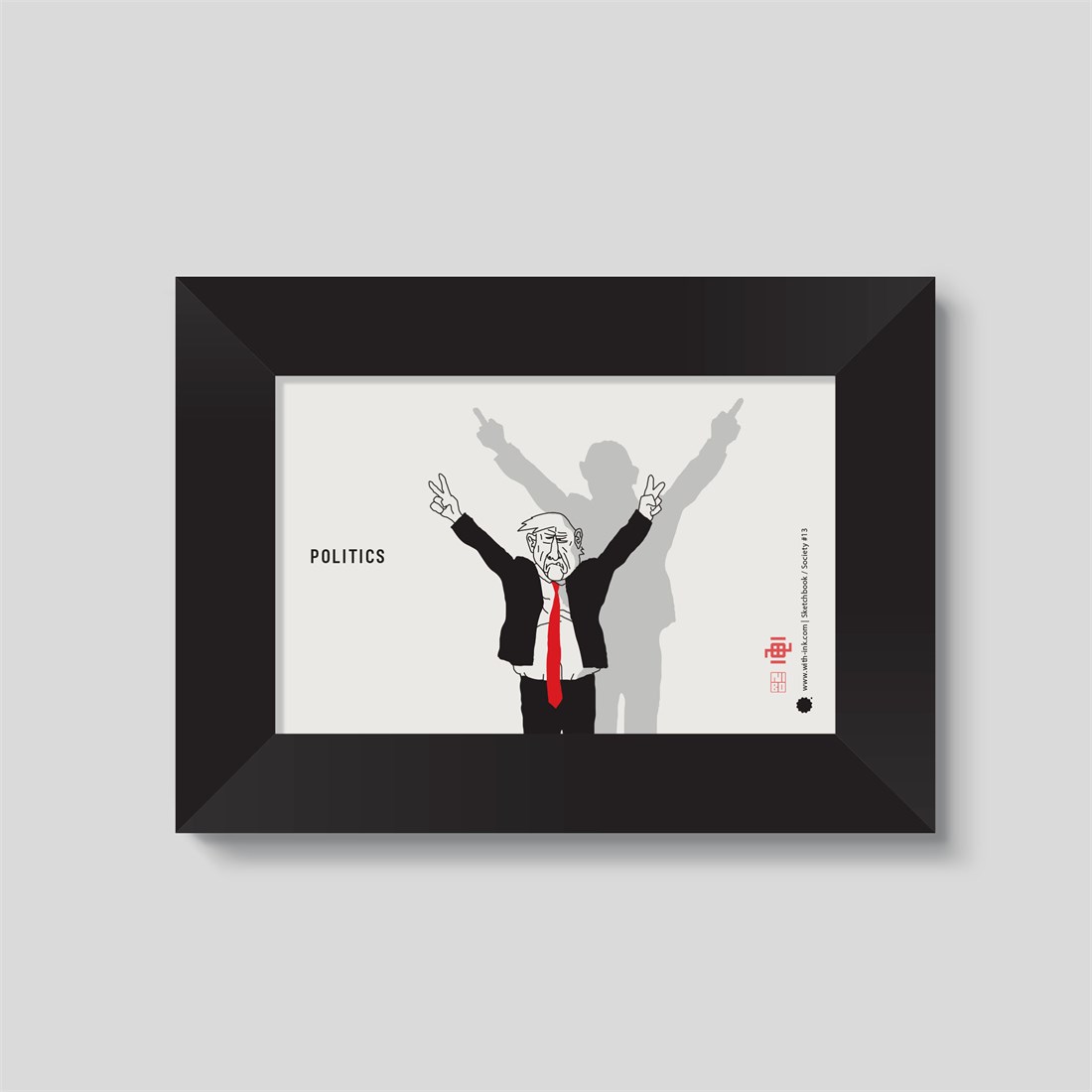 Society #13 in black satin frame