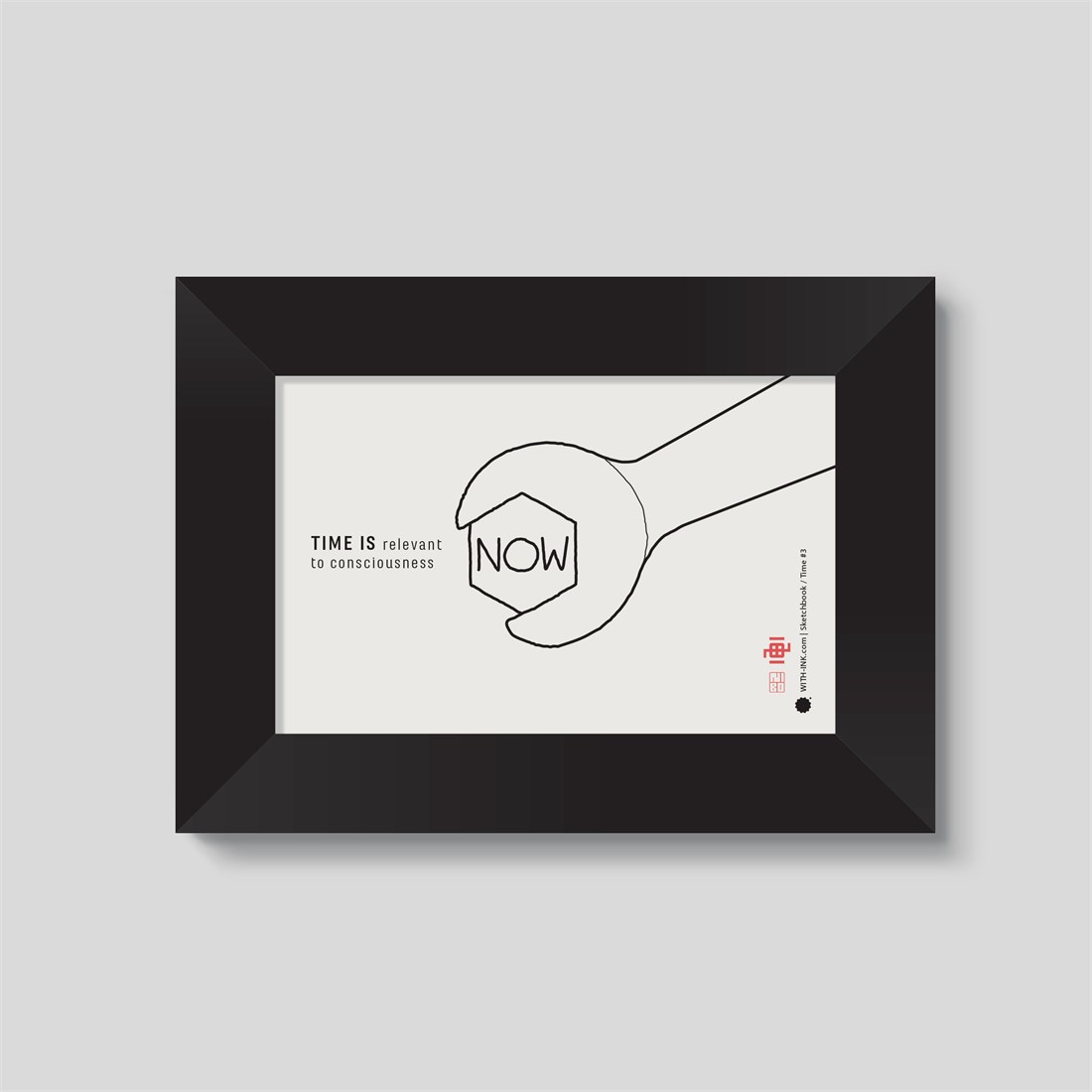 Time #3 in black satin frame