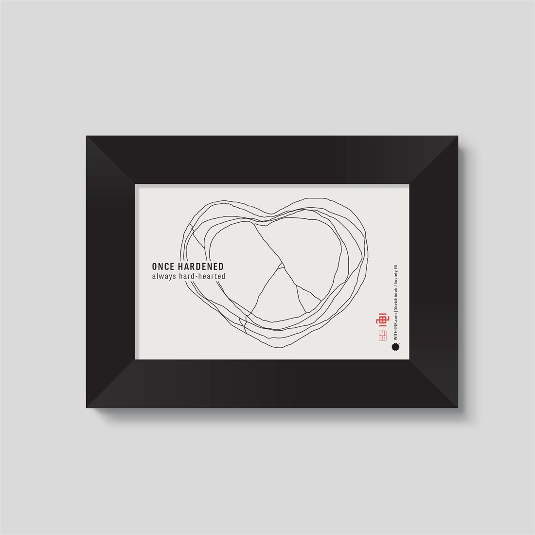 Society #5 in black satin frame
