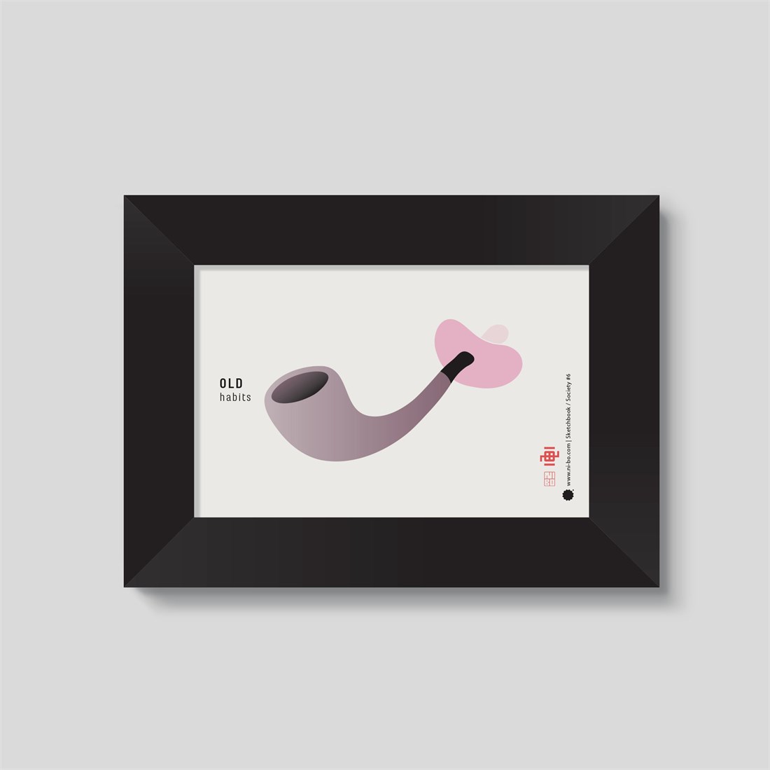 Society #6 in black satin frame