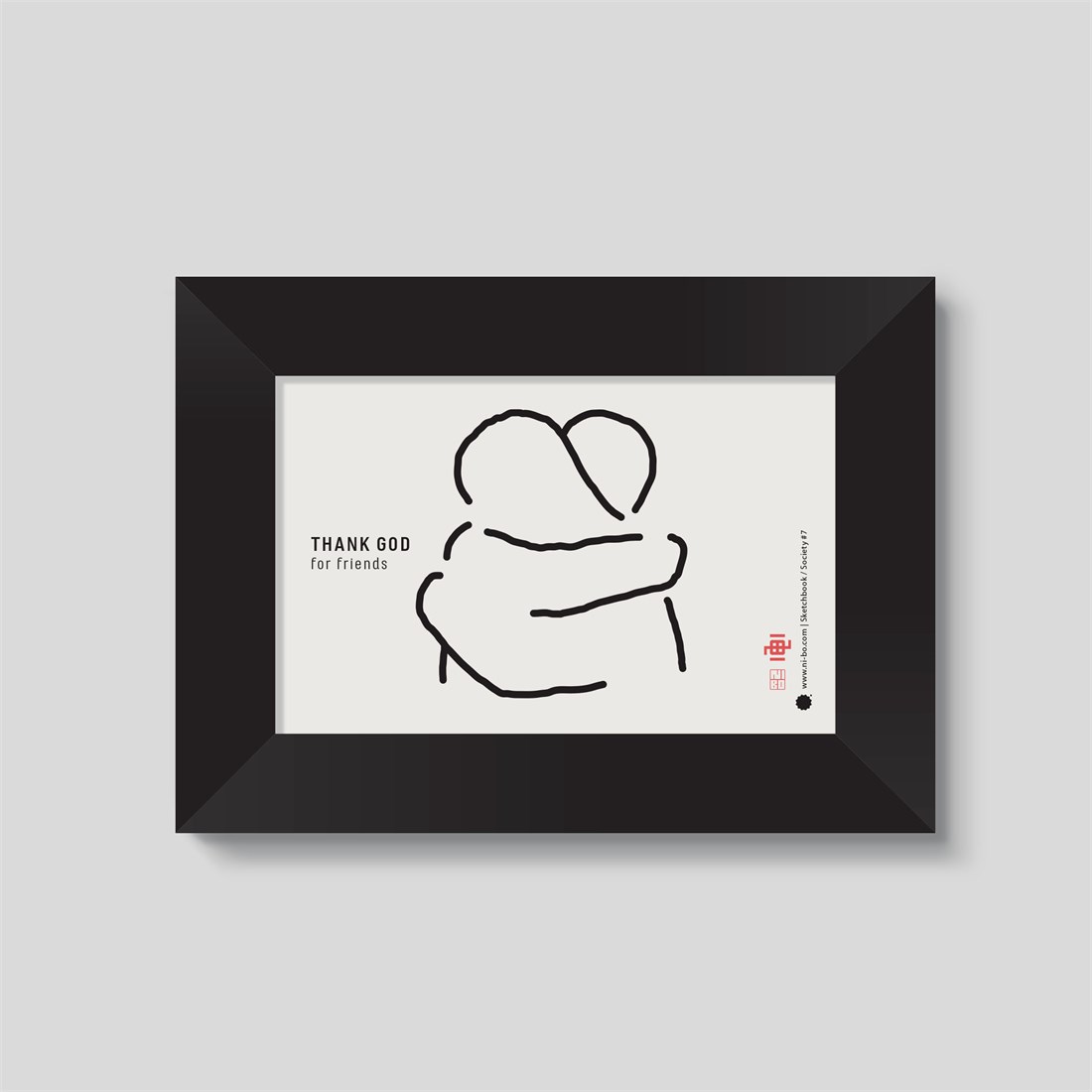 Society #7 in black satin frame