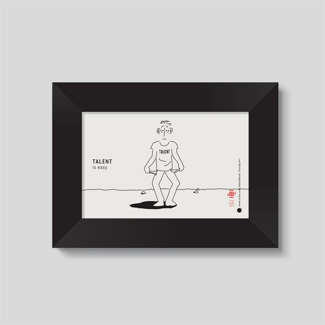 Society #11 in black satin frame
