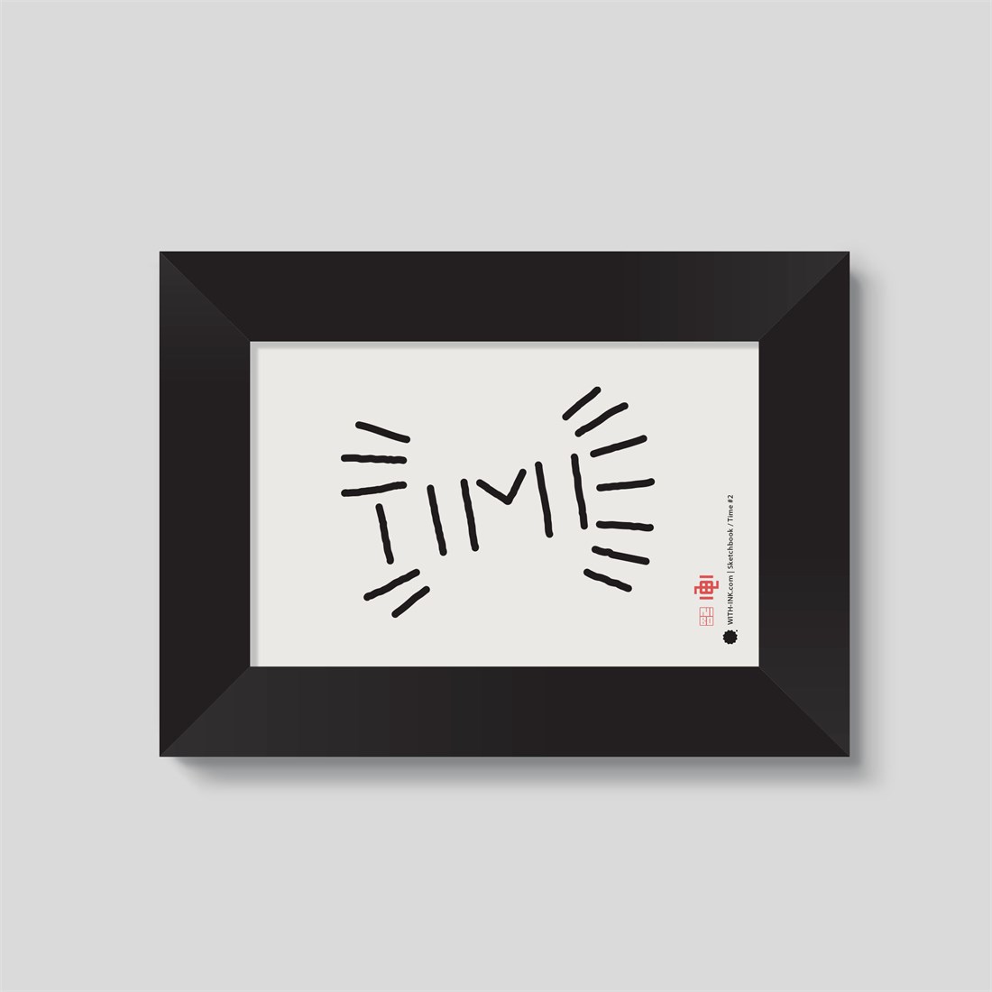 Time #2 in black satin frame