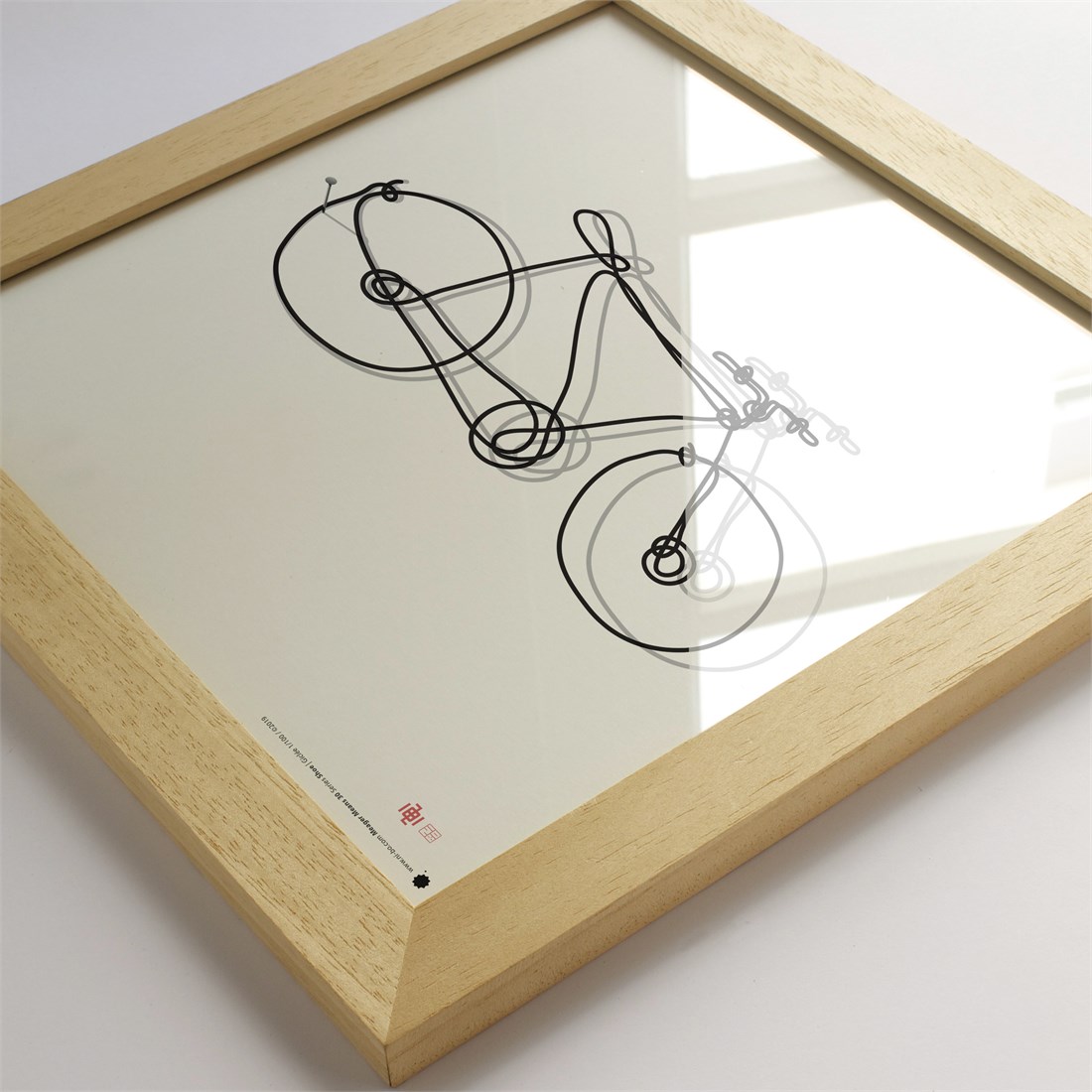 Natural Ayous wood frame 30x30x2x1.5cm