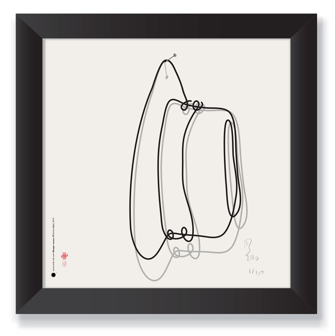 Black satin frame 30x30x2x1.5cm