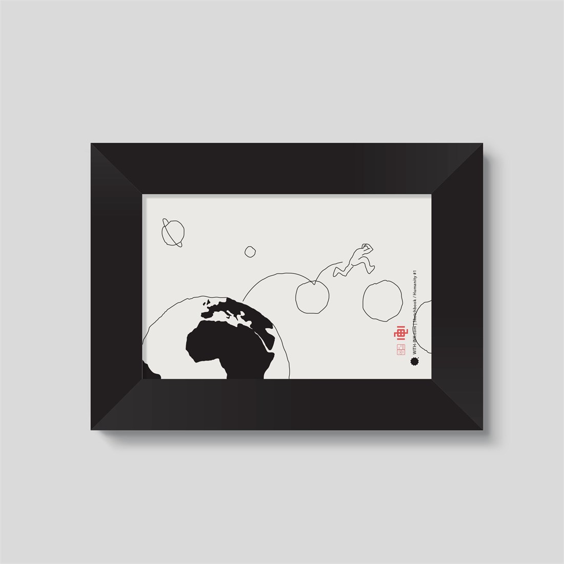 Society #1 in black satin frame