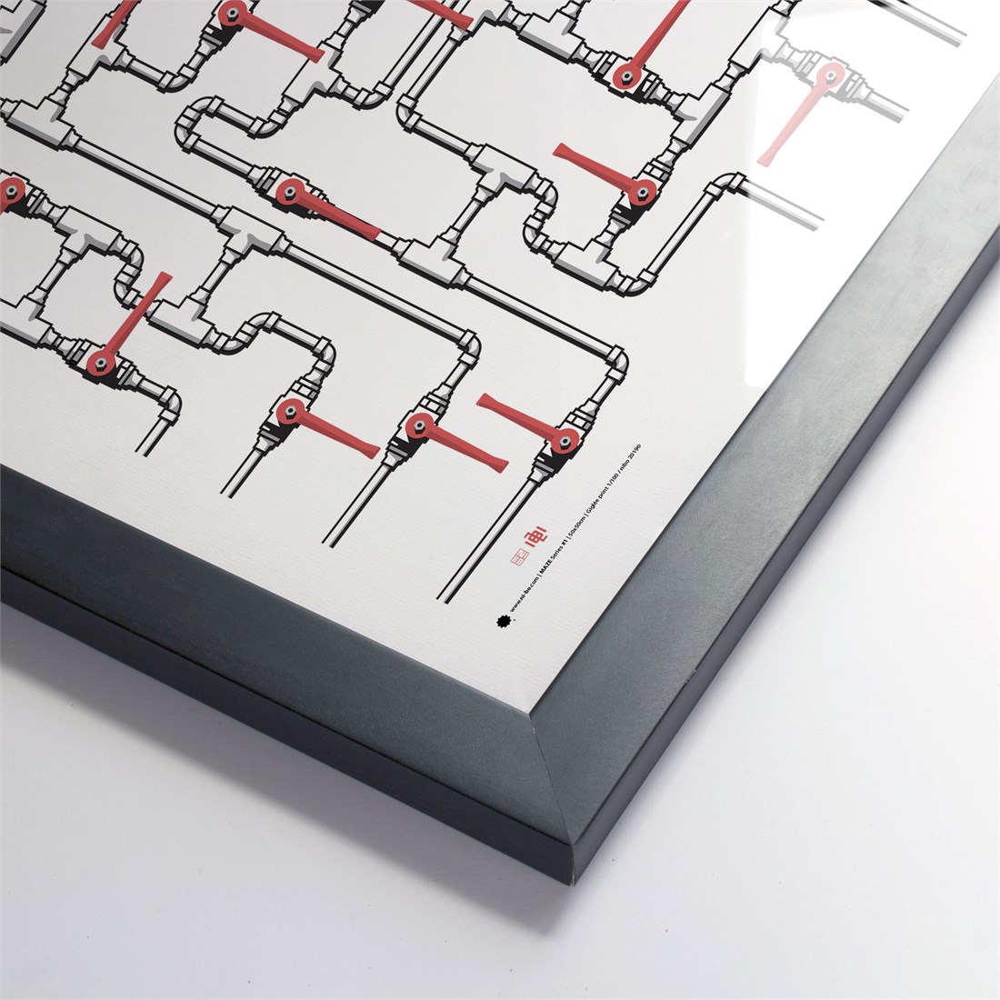 Maze #1 in black satin frame
