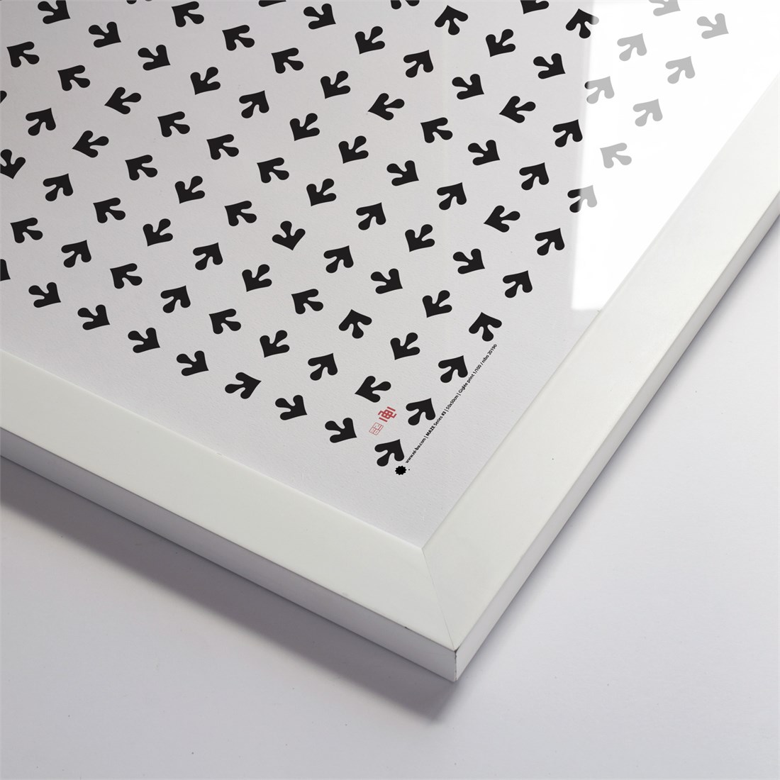 Maze #3 in white satin frame
