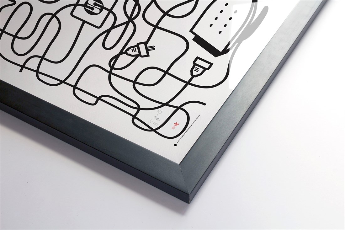 Maze #4 in black satin frame