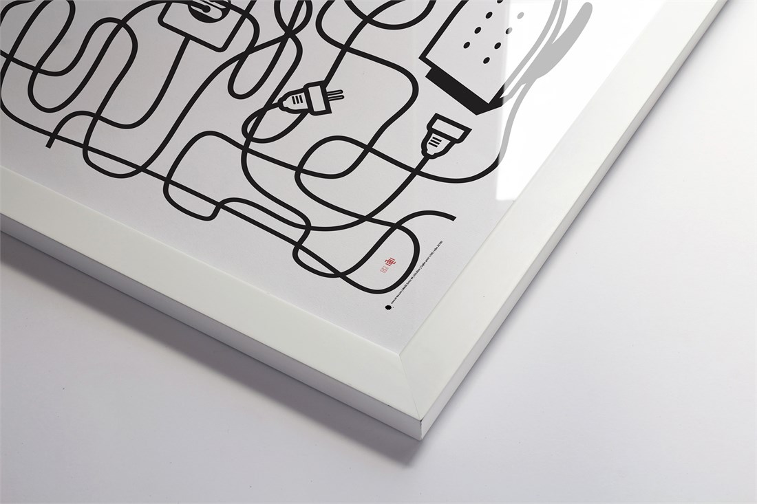 Maze #4 in white satin frame