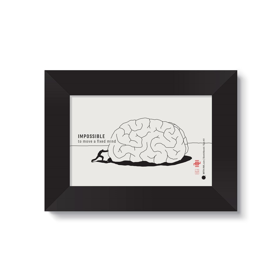 Ego #3 in black satin frame
