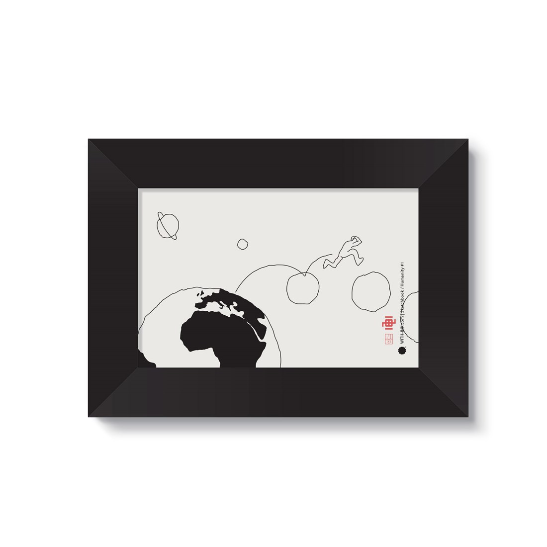 Humanity #1 in black satin frame