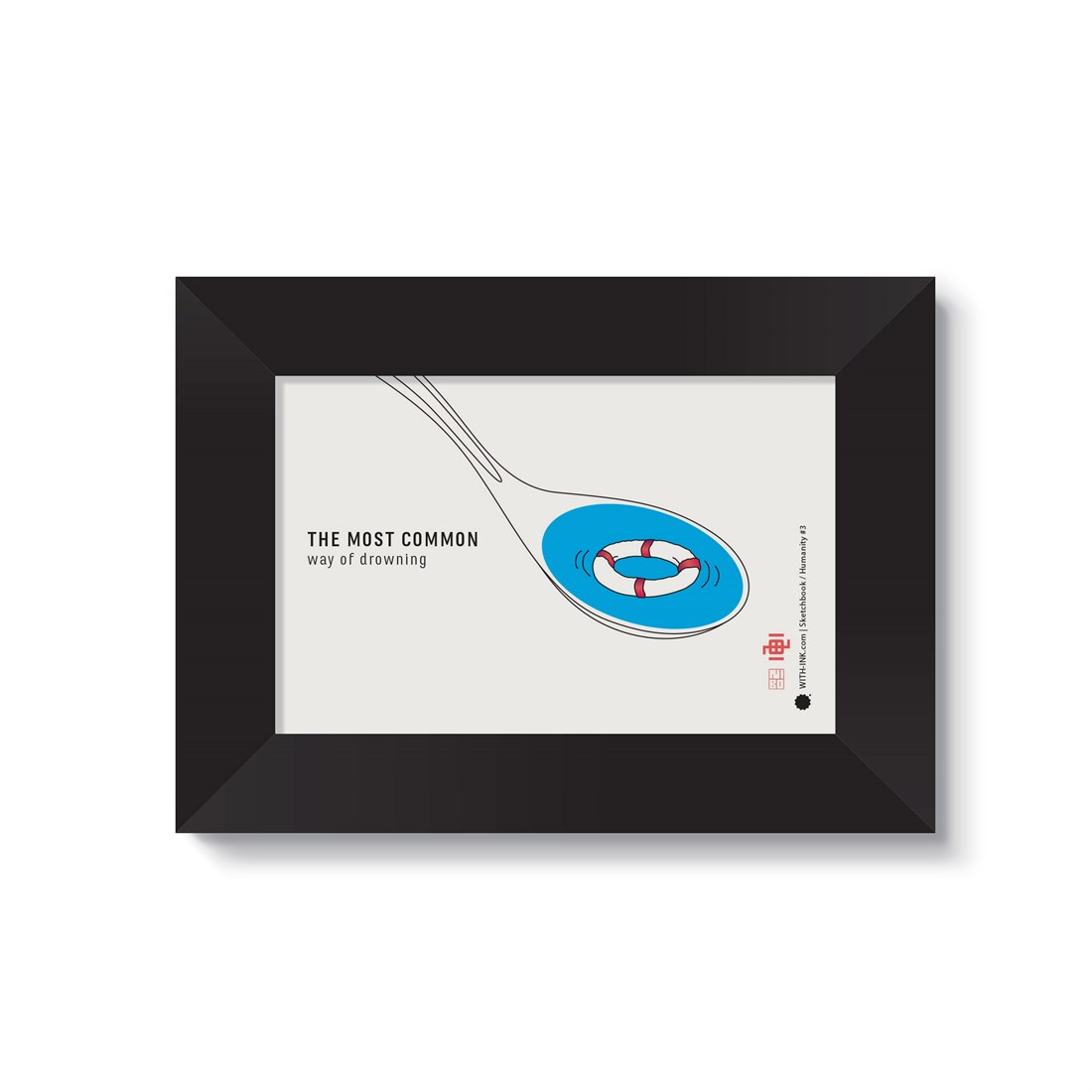 Humanity #3 in black satin frame