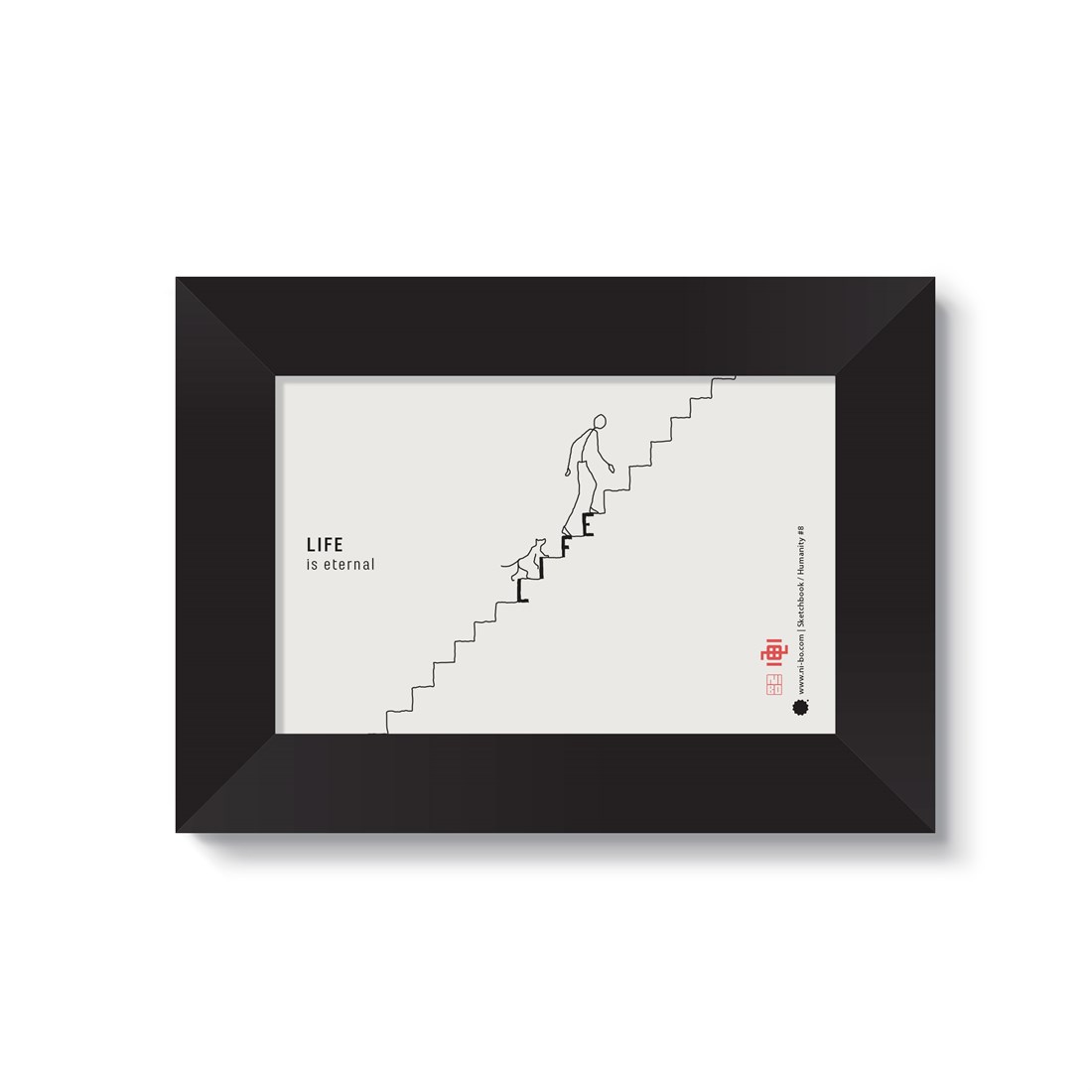 Humanity #8 in black satin frame