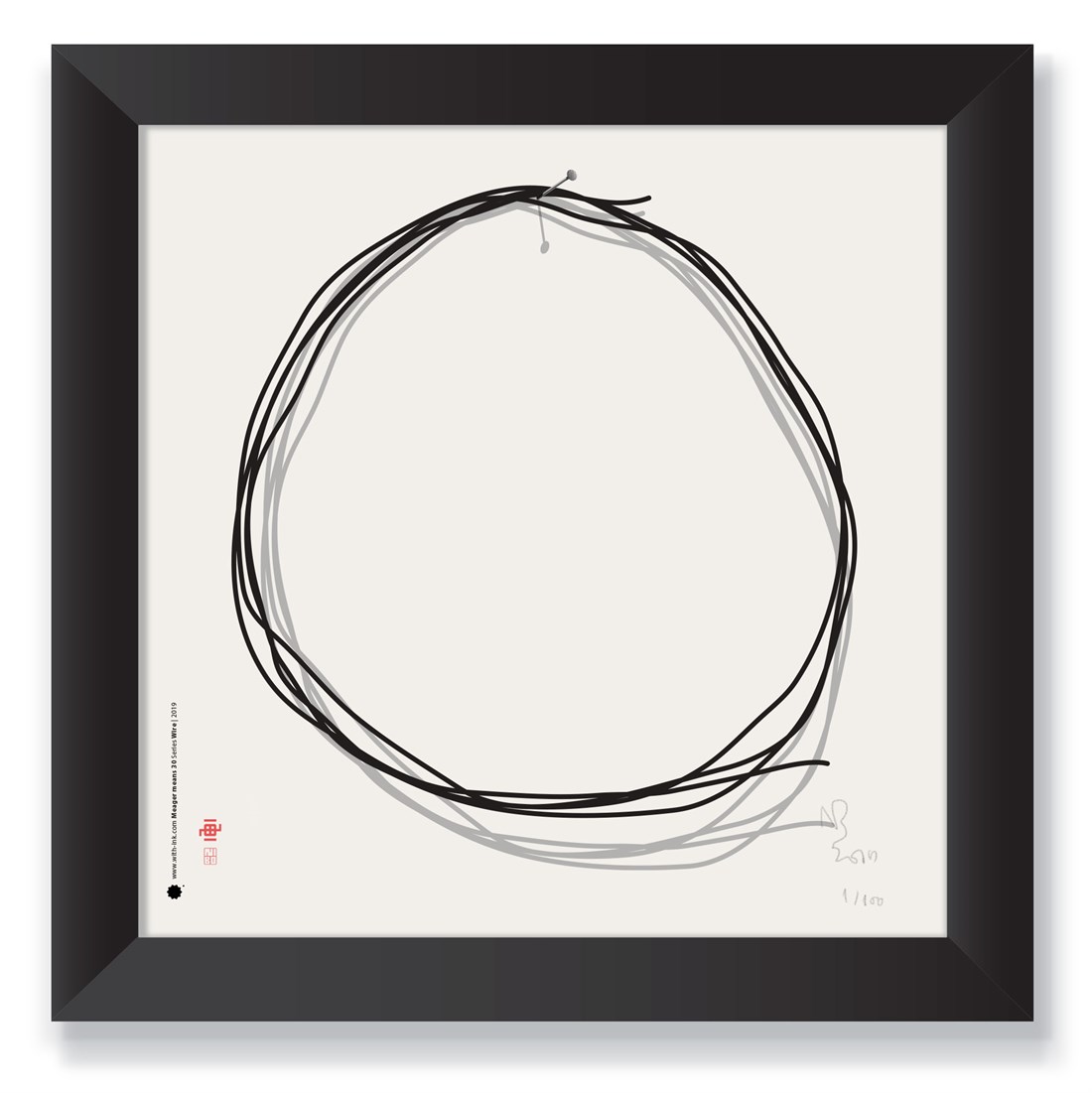 Black satin frame 30x30x2x1.5cm
