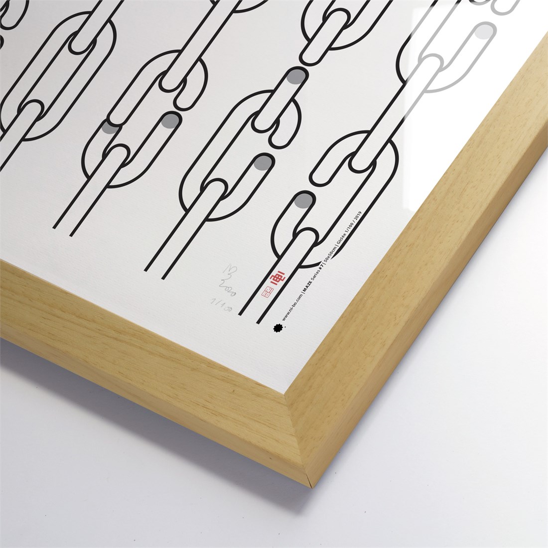 Maze #7 in wooden satin frame
