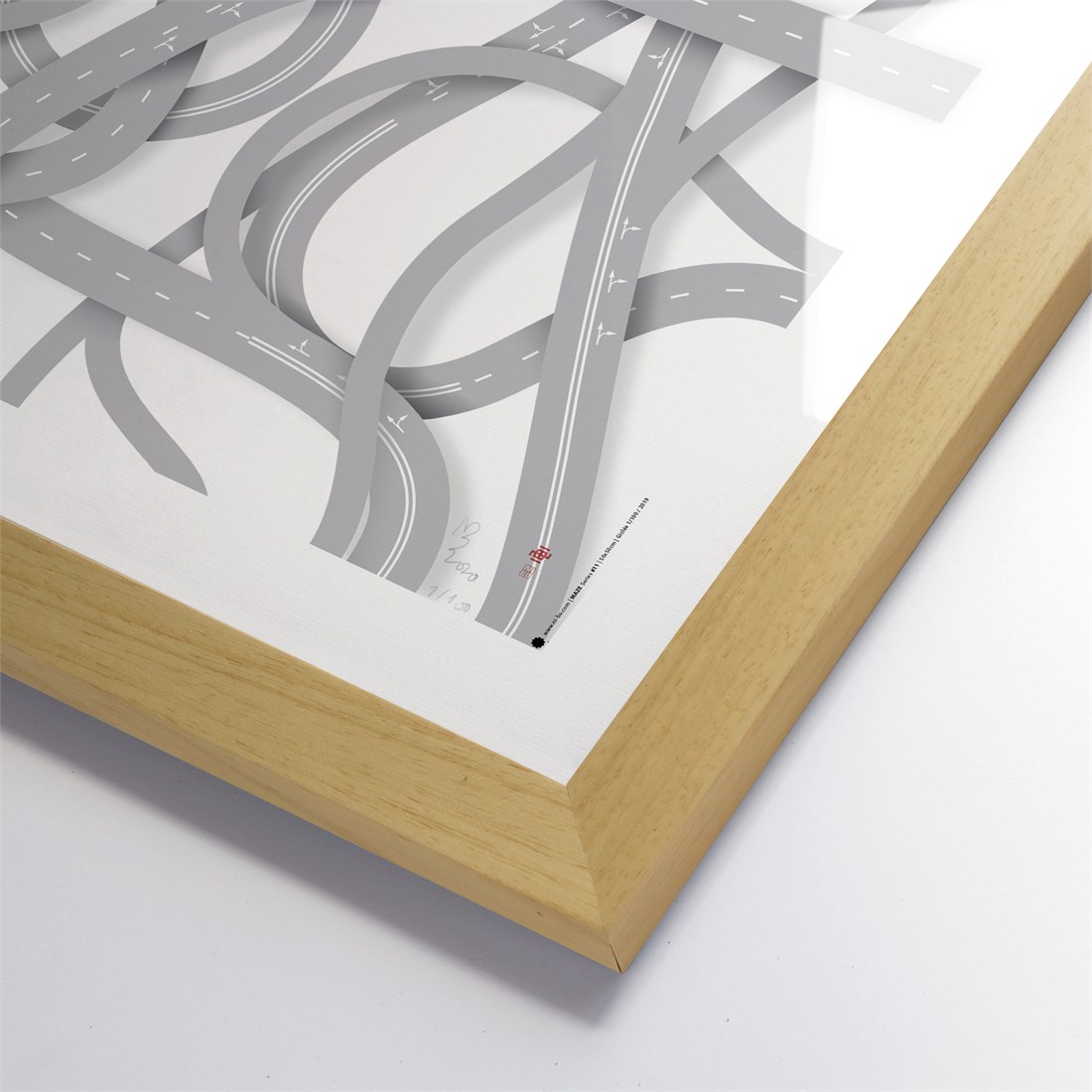 Maze #11 in wooden satin frame