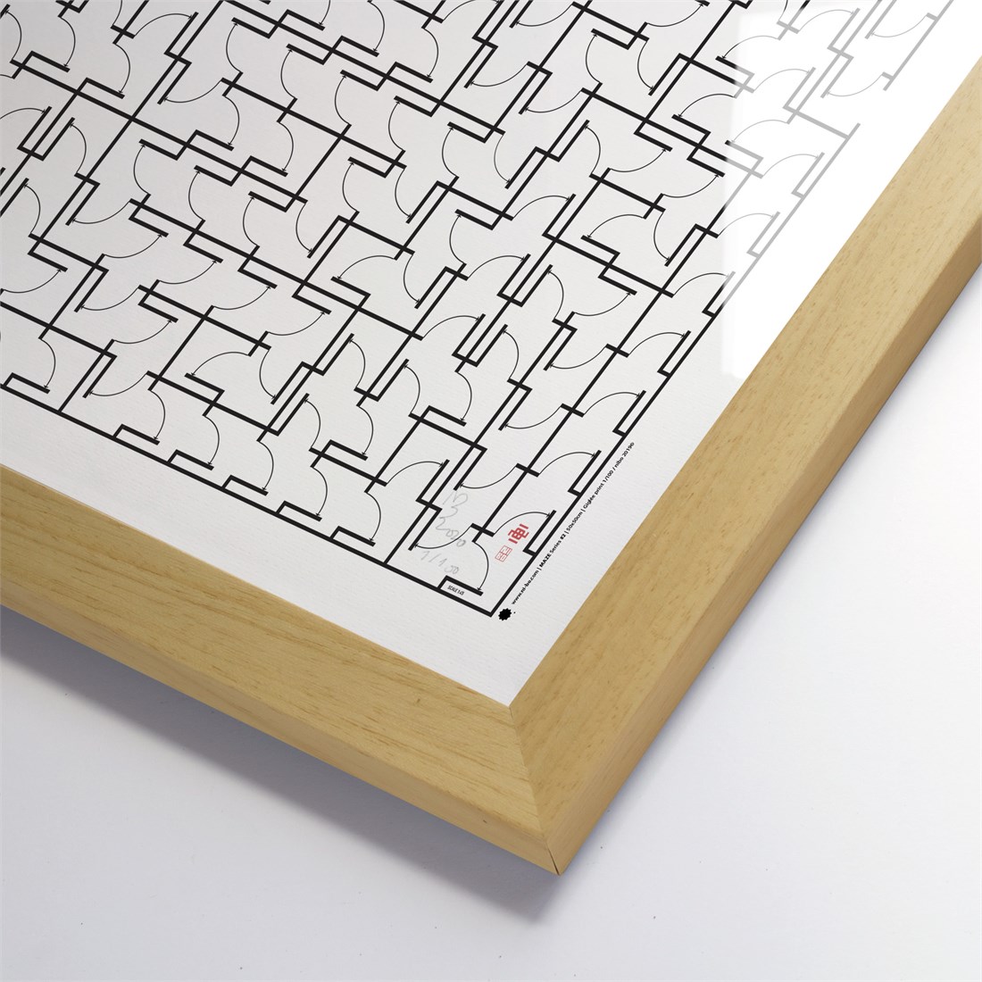 Maze #2 in natural wood satin frame